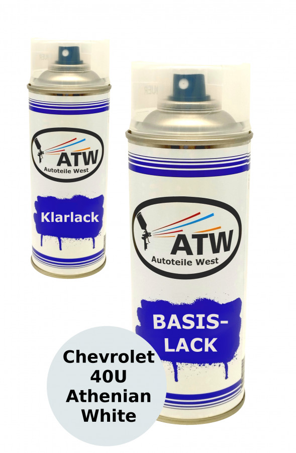 Autolack für Chevrolet 40U Athenian White +400ml Klarlack Set